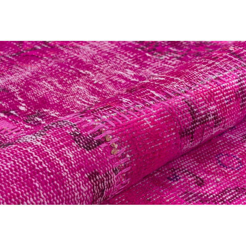 Tapis moderne fabriqué à la main fuchsia moderne