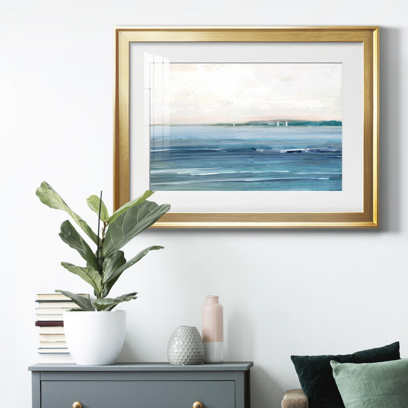 Toile encadrée de qualité supérieure, prête à être accrochée, H 30,5 po x l 42,5 po x P 1 po, Cadre doré, Blanc