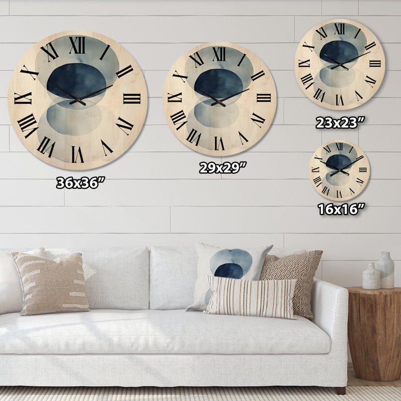 Horloge murale Orbular Unity Minimalin Retro Blue III, Petit