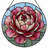 12"H Rose Flower Stained Glass Window Panel-1799650814