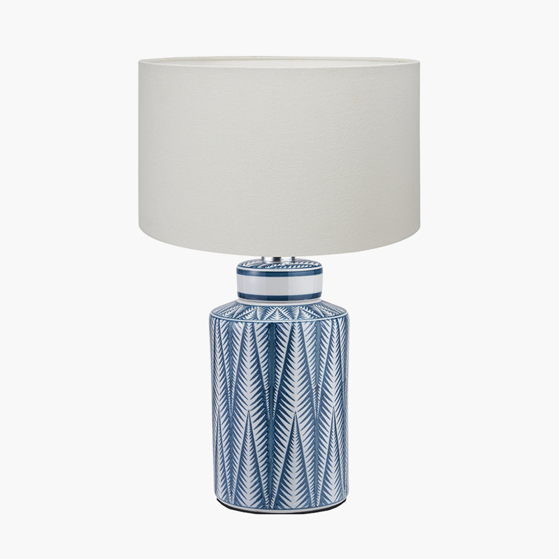 Ceramic Table Lamp, Cotton, 19.68" H x 11.81" W x 11.81" D
