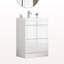 Ensemble de meuble-lavabo 24 po avec lavabo, meuble-lavabo à 2 tiroirs, armoire de salle de bain autoportante à assemblage rapide, système de fermeture en douceur, cuve en céramique à bords épais unique, conception sans poignée, blanc brillant