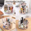 Organiseur de bureau rotatif à 360° en acrylique avec poignée, porte-stylos transparent à 6 compartiments pour fournitures de bureau, pinceaux de maquillage, outils artistiques, coiffeuse et organisation de bureau