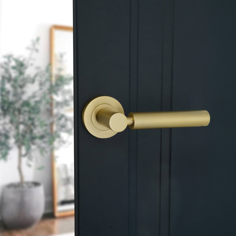 Zest Lever on Rose Satin Brass