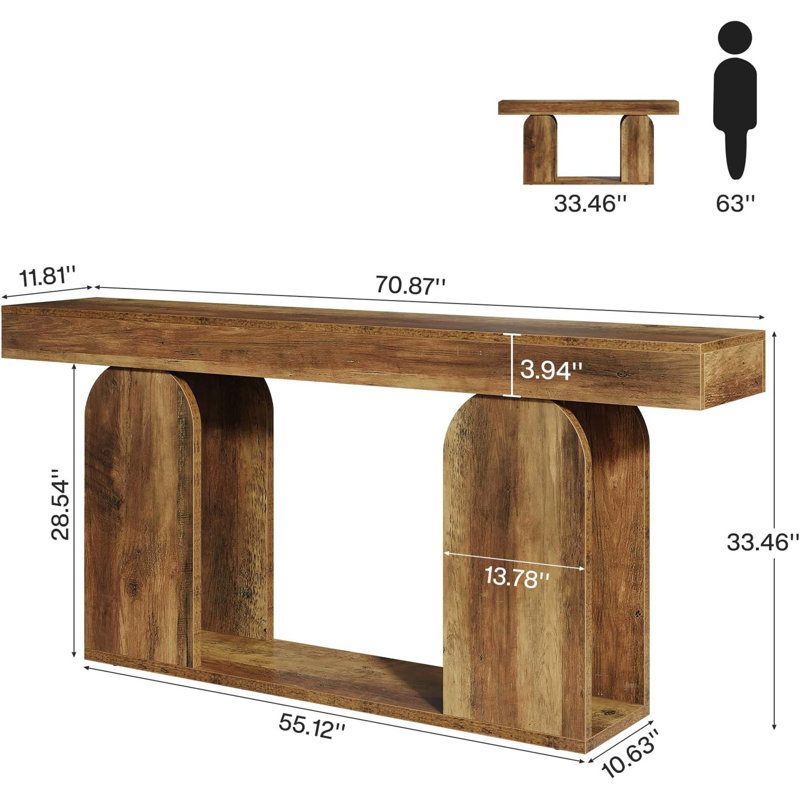 Modern Console Table with Open Shelf Storage