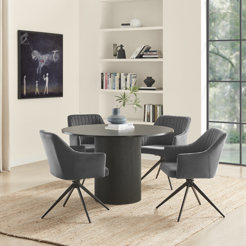 Tamorion 4 - Person Solid Wood Dining Set, Grey