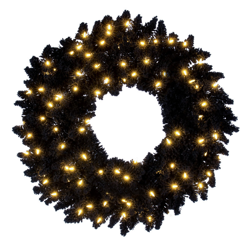 Couronne de sapin floconnée pré-éclairée Dura-Lit, H 30 po x l 30 po