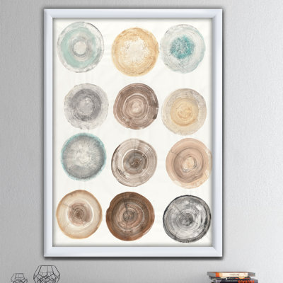 « geometric crème circles »-cadre photo imprimé sur toile