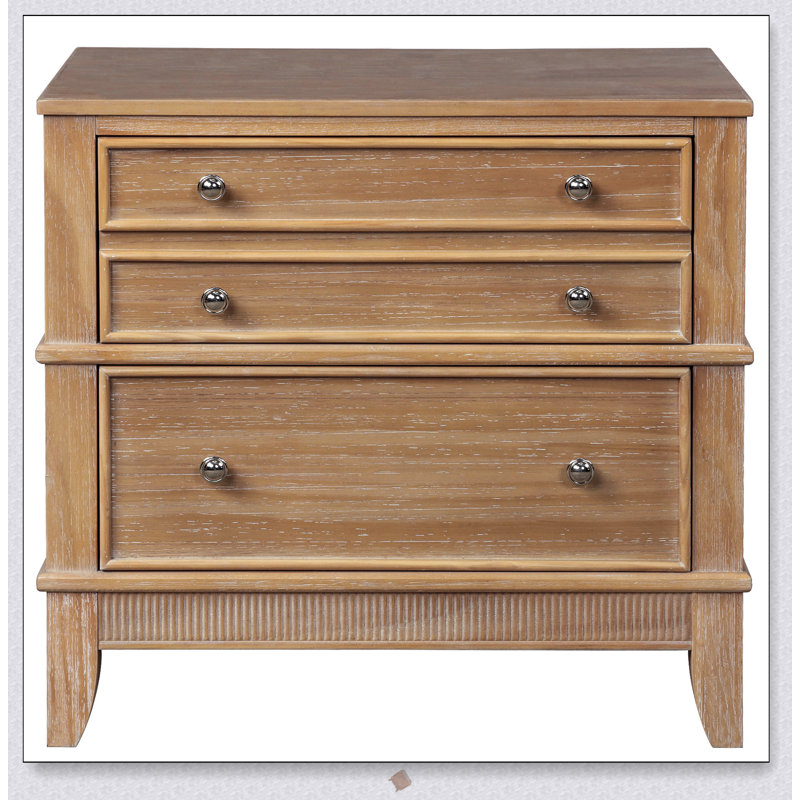 Table d'appoint 3 tiroirs en bois massif et panneau de fibres à densité moyenne pour le salon, le couloir et le vestibule