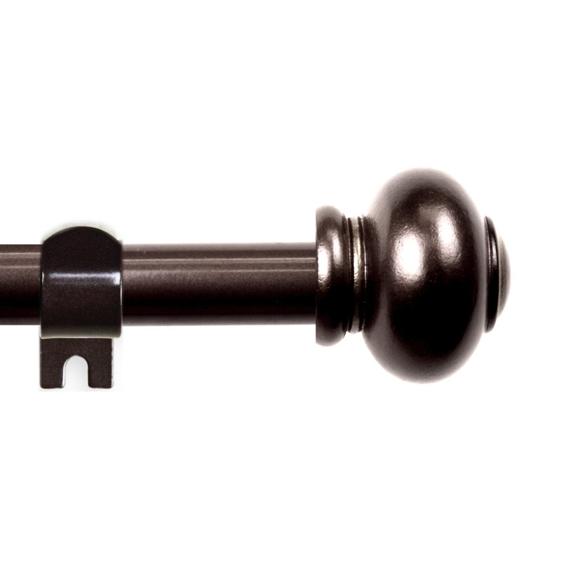 Tringle à rideaux simple ajustable 0,62 po Fiske, l 48 po à 84 po, Cacao