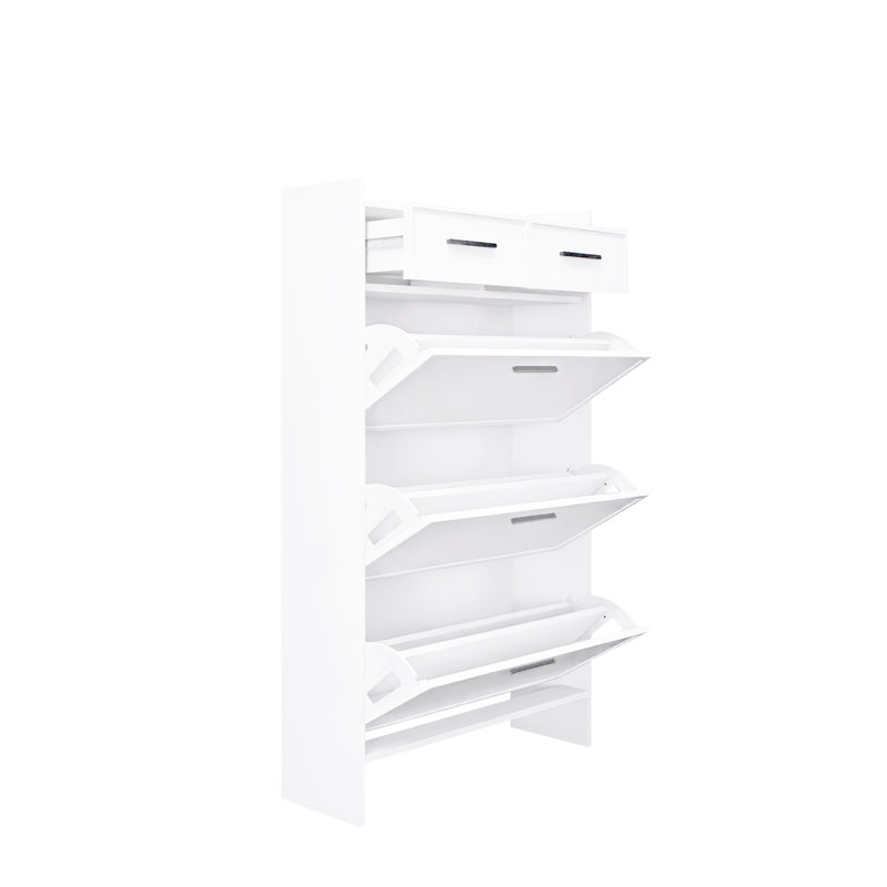 Étagère à chaussures avec 2 tiroirs Surface White Shaker