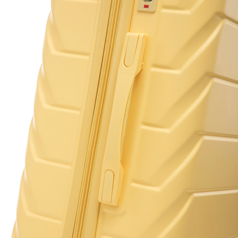 20 po / 24 po / 28 po 3 pièces / ensemble en valise à roulettes ABS, couleur assortie, avec serrure à combinaison (jaune)