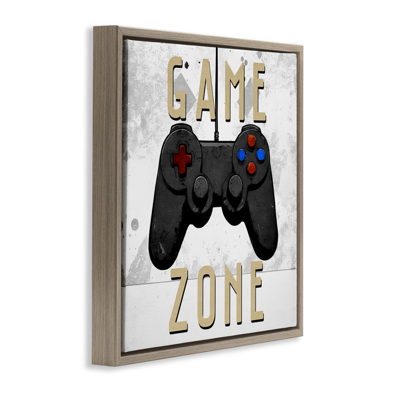Cadre flottant Game Zone Control, design par Kim Allen, H 18 po x l 18 po, Montalcino orme flottant encadré