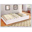 Lit superposé simple au-dessus d'un lit double de style moderne moderne avec des rails en échelle attachés et une structure de joint verrouillable pour la sécurité.-1590486726