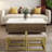 Modern Square Lift-top Coffee Table Set With Storage Space & 4 Ottomans