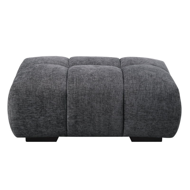Modern Gray Chenille Ottoman