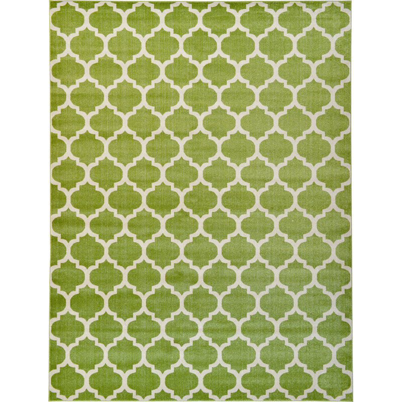 Tapis vert à motif géométrique Molly, Rectangle 5 pi 3 po x 8 pi
