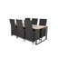 Shantelle 6 - Person Patio Dining Set Rectangular Table with Cushions Included