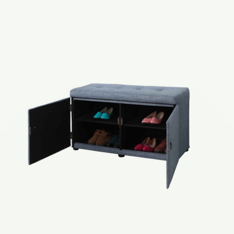 18" Tall Storage Ottoman, Blue