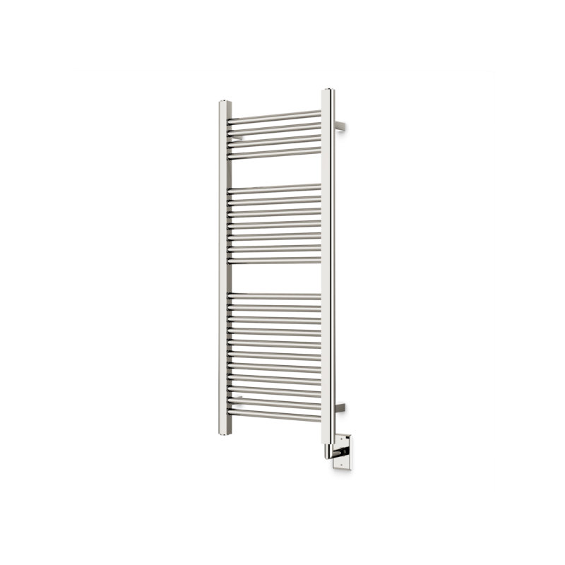 Denby Wall Mount Electric Towel Warmer, Polished Nickel, 44" H x 18.3125" W x 5.19" D