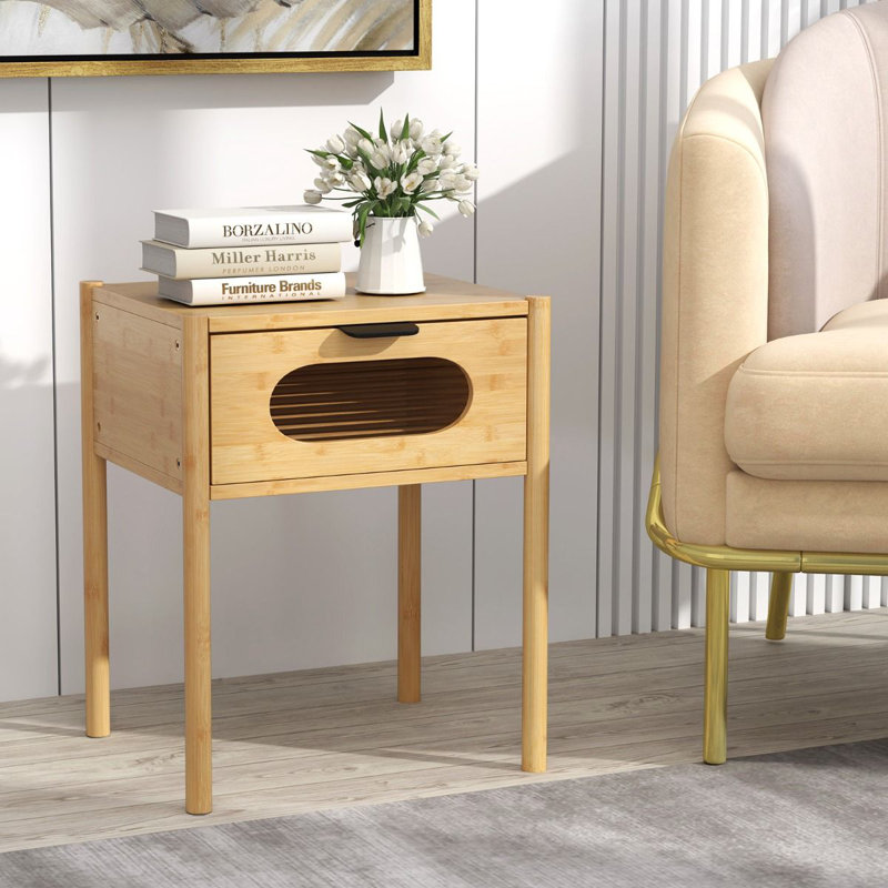 40cm W Manufactured Wood Bedside Table