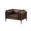 Diep 47" Wide Top Grain Leather Armchair in Chocolate