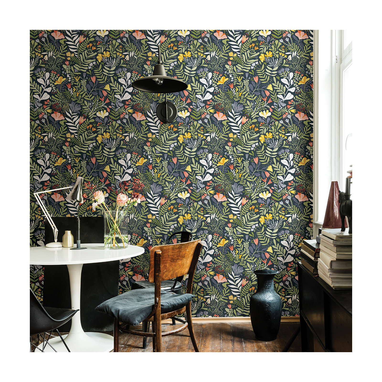 Ackworth Floral Roll, Navy Blue