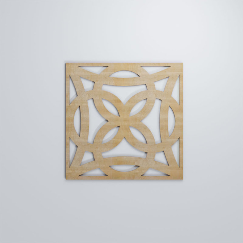Panneaux muraux décoratifs en bois Baytown, Bouleau, H 15 3/8 po x l 15 3/8 po x P 1/4 po