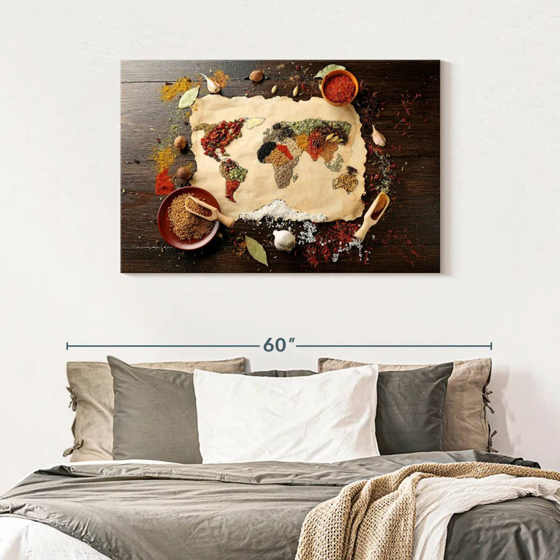 Yarlin Spices World Map, 30" H x 45" W