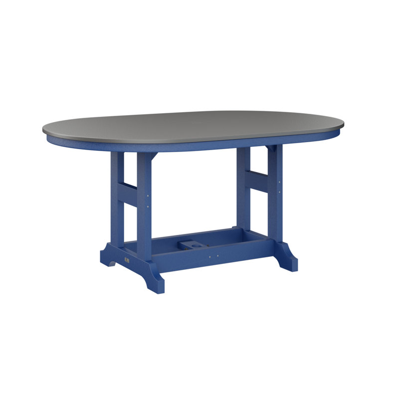 Table de salle à manger Berlin Classic, Acier inoxydable martelé, Bleu pacifique