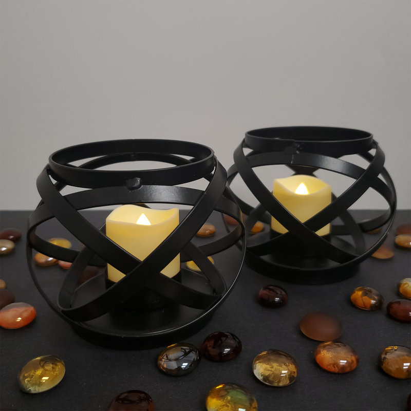 Metal Candleholders with Battery Operated LED Candles