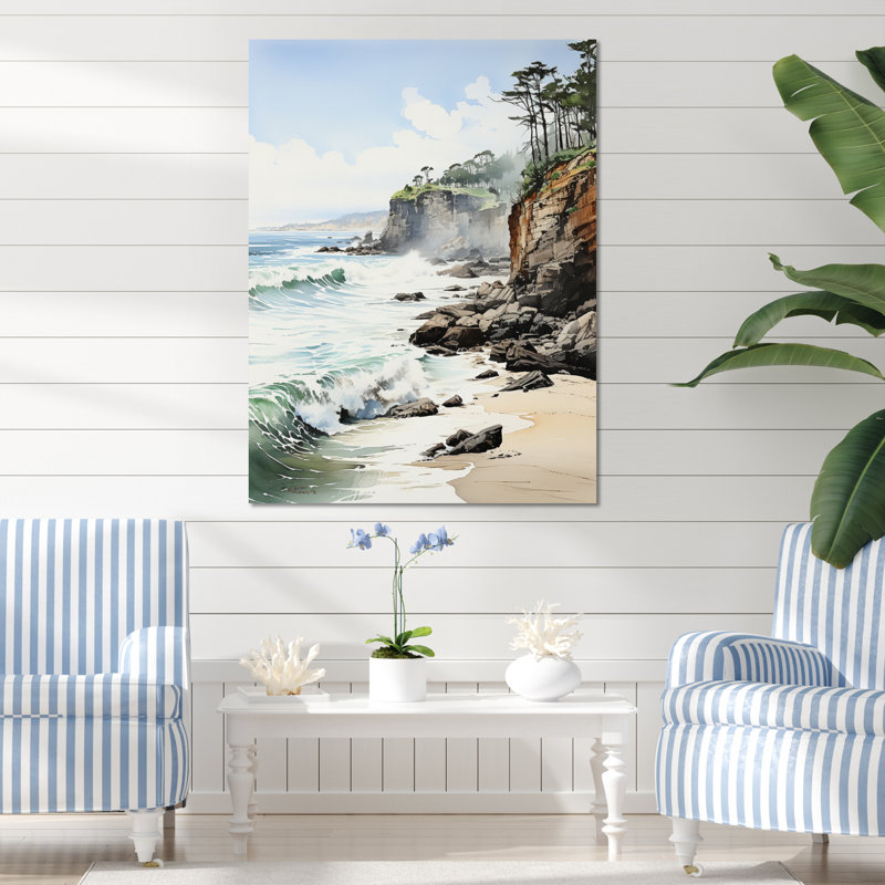 Beach Cliffhanger - noir II - imprimé, H 20 po x l 12 po x P 1 po, Toile tendue