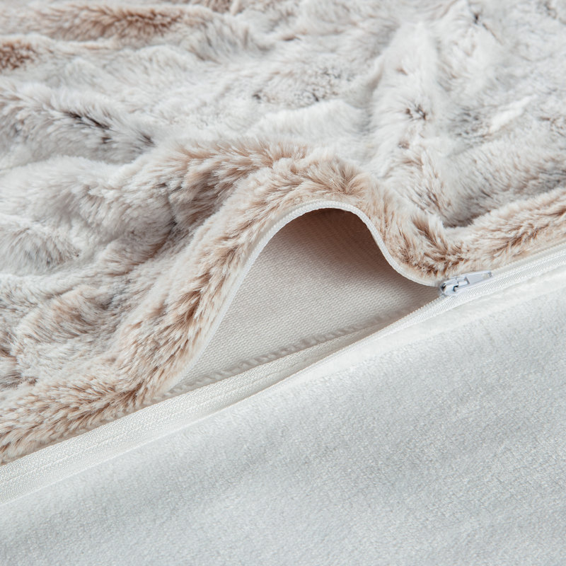 Beige Microfiber Reversible Duvet Cover Set, Queen Duvet Cover + 2 Standard Pillowcases