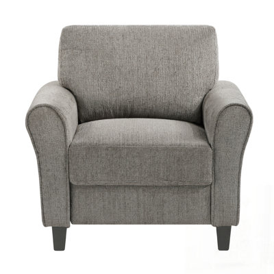 Fauteuil Classic Classic avec revêtement en chenille durable et accoudoirs roulés pour un salon confortable