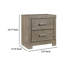 Table de chevet Kulv, 2 tiroirs de rangement, stratifié gris taupe moderne 24 pouces