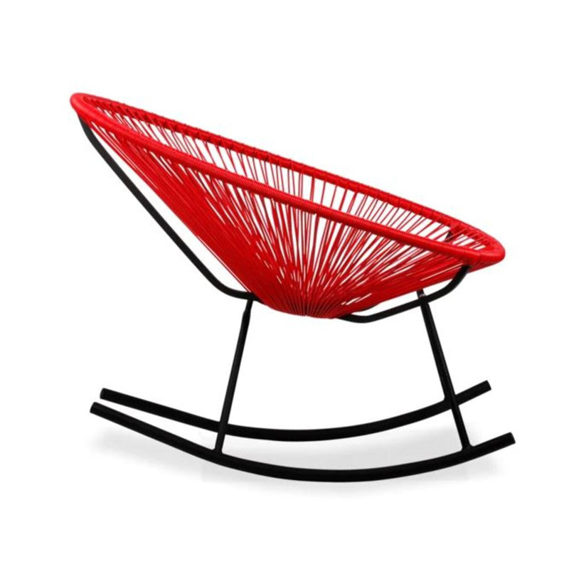 Chaise berçante câblée Bahia, Rouge