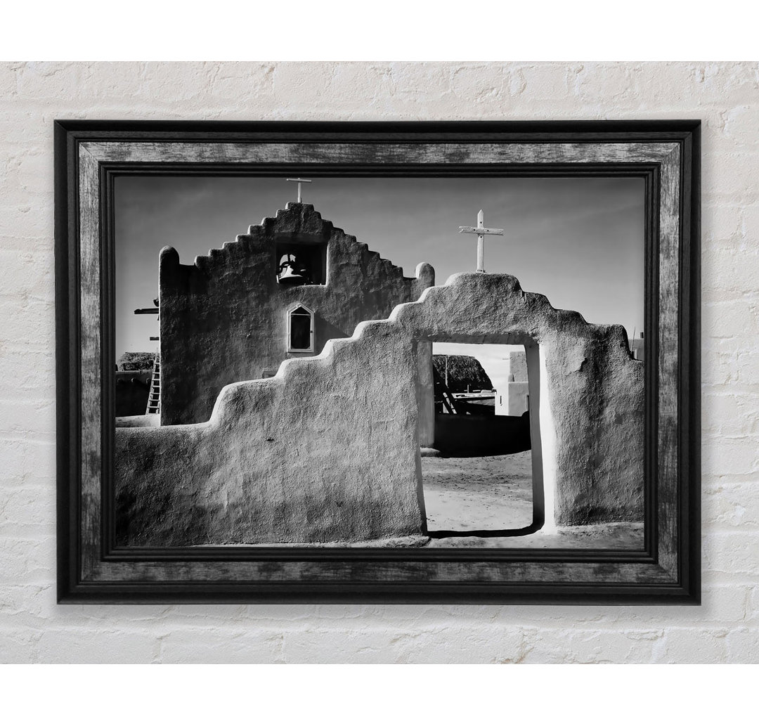 Ansel Adams Kirche in Taos Pueblo New Mexico 2 - Einzelne Bilderrahmen Kunstdrucke