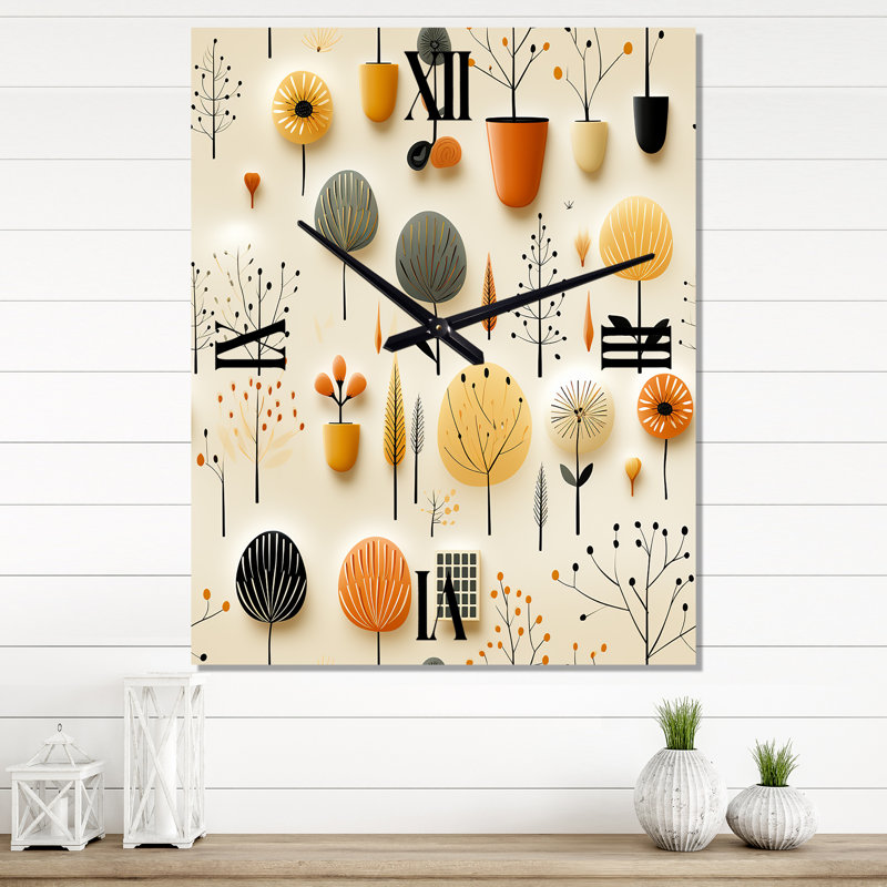 Janaijah - Horloge murale abstraite Mid-Century, Petit