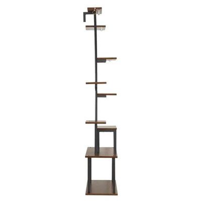 Plant Stand Indoor with Grow Lights, 63 in Tall 9-Tier Lighted Plant Shelf, Metal Corner Plants Holder, 3 Timer & 10 Brightness, Curve-Shaped Flower D