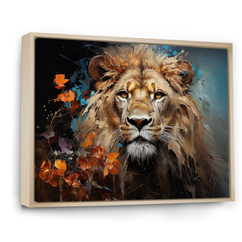 Lions sans énergie I - impression, H 24 po x l 32 po x P 1 po, Cadre naturel flottant