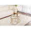 Ensemble de tables basses Modernes (2 pièces), doré, 23,6 po x 23,6 po x 16,9 po | Plateau en verre trempé de 0,16 po d'épaisseur | Pieds en métal robustes, parfaits pour le salon et le décor glamour, design élégant et élégant-806181981-818401635-806181982