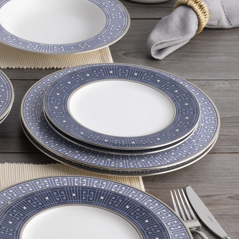 Assiettes plates Noritake Infinity, 11 po, Bleu