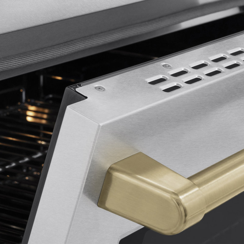 ZLINE Autograph 48 in. Satin Stainless Steel Paramount Induction Range w/ Champagne Bronze Accents