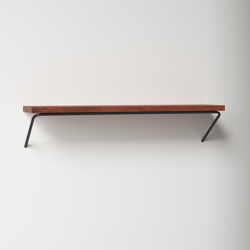 Dryden Solid Wood Metal Floating Shelf, 7.5'' H X 36'' W X 8'' D, Walnut