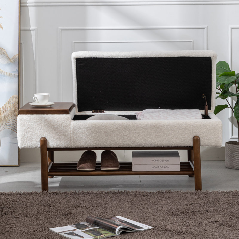 Banc de rangement Mehrie, Blanc
