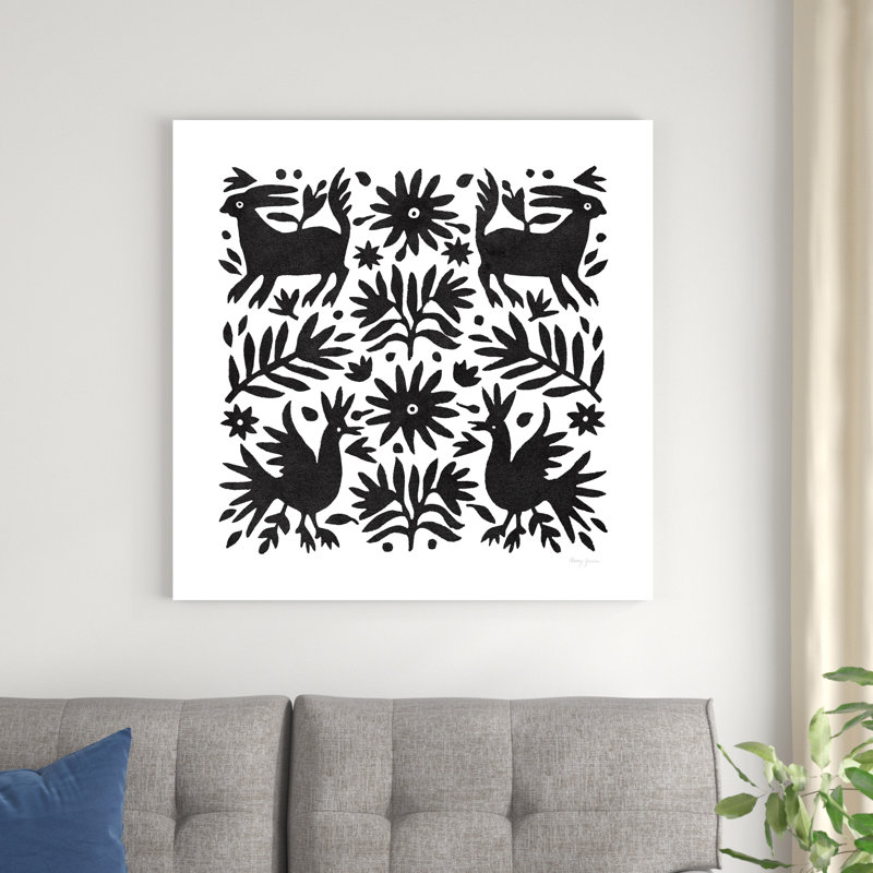 Otomi Elegance noir I, H 36 po x l 36 po
