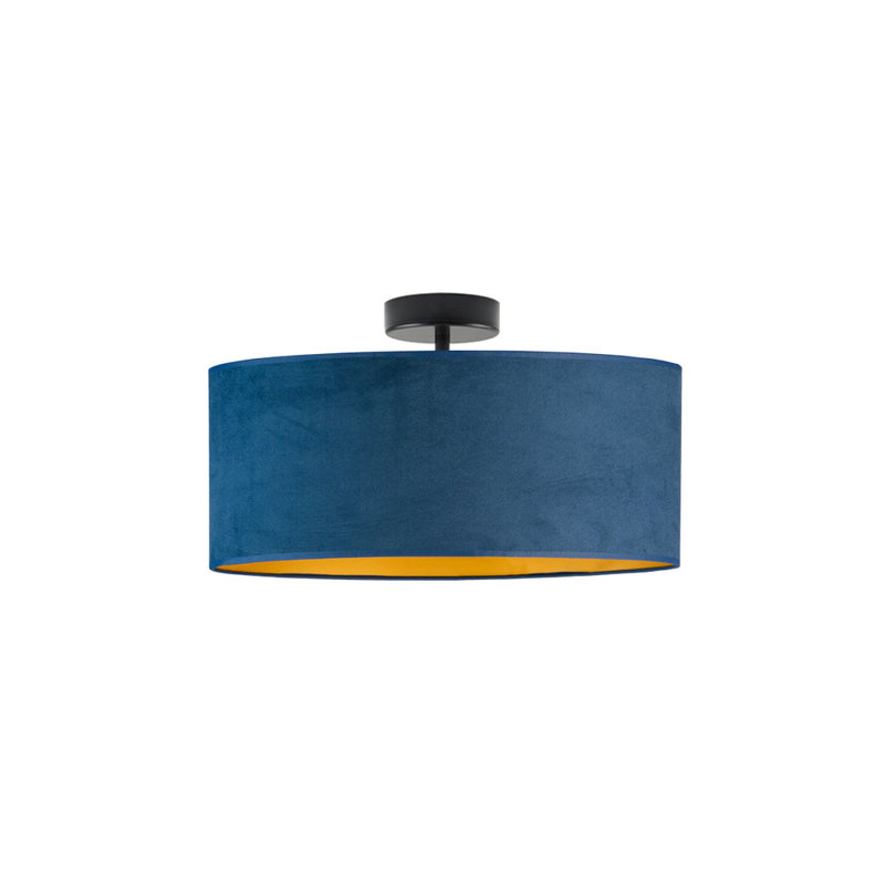 Alyssha Semi Flush Mount, Navy Blue/Gold, Black