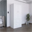 Armoire Taly avec portes doubles, 2 tiroirs et tringle de suspension blanche-1596987488