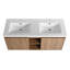 Meuble-lavabo mural 48 po avec lavabo double, charnière de porte à fermeture en douceur