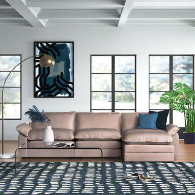 Canapé modulaire de qualité supérieure de 109 po avec repose-pieds et coussins doubles Primeaux